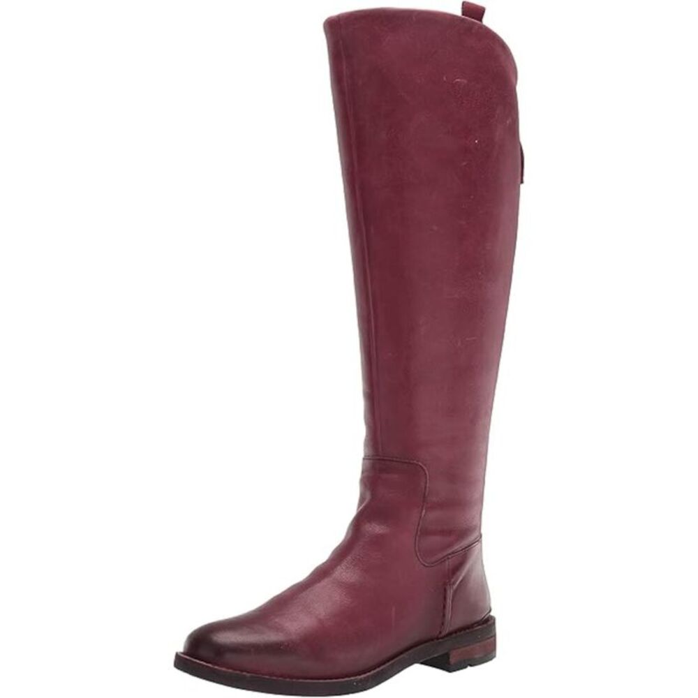 FRANCO SARTO Womens Red Pull Tab Meyer Toe Block Heel Leather Riding Boot 6 M WC